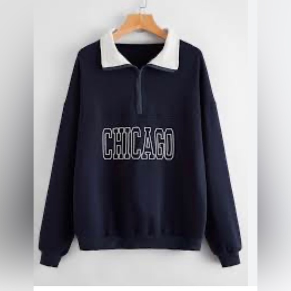 SHEIN Sweaters - Shein ‘Chicago’ Crew Neck Jacket NWOT
